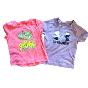 Under Armour Pink and Gray Short Sleeve Tees